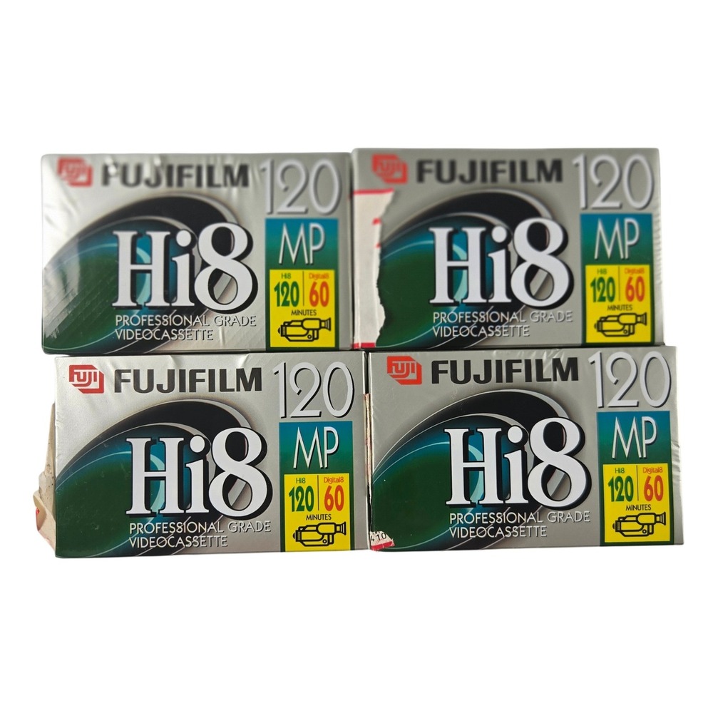 Fujifilm Hi8 MP 120 Videocassette Tapes Lot of 4 New Sealed Professional Grade
